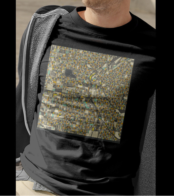 DENVER MAP COLORFUL CITY STREET GRID T-Shirt