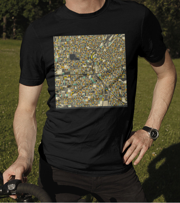 DENVER MAP COLORFUL CITY STREET GRID T-Shirt