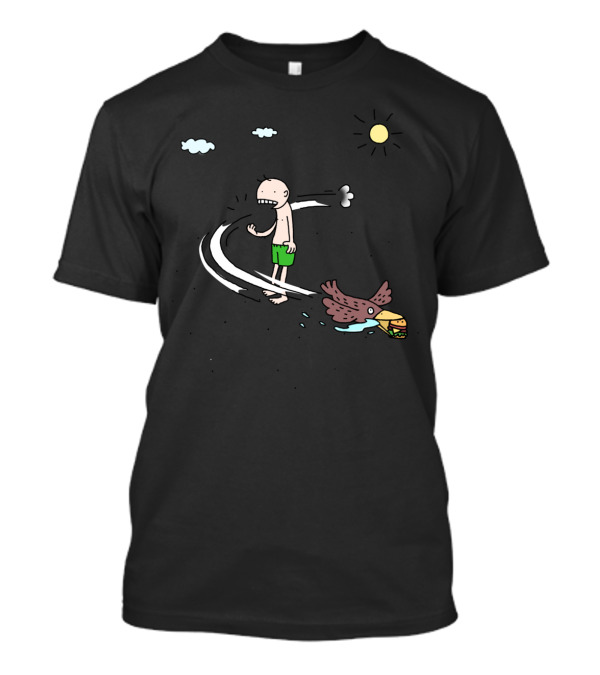 A Memory Of Last Summer Sun Clouds Bird Sandwich Guy Green Shorts T-Shirt
