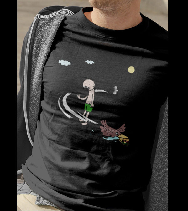 A Memory Of Last Summer Sun Clouds Bird Sandwich Guy Green Shorts T-Shirt