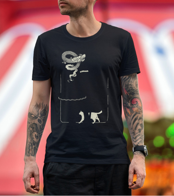 Premium T-Shirt: A Moment Of Zen Woman at Table with Tea Dragon Smoke T-Shirt A Moment Of Zen Woman at Table with Tea Dragon Smoke T-Shirt