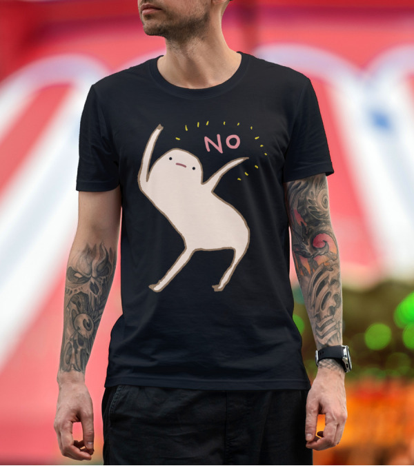 Premium T-Shirt: Honest Blob No Dancing Posed Character T-Shirt Honest Blob No Dancing Posed Character T-Shirt