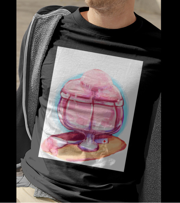 Raspberry Sorbet Ice Cream In Glass Bowl With Playing Card On Tray T-Shirt