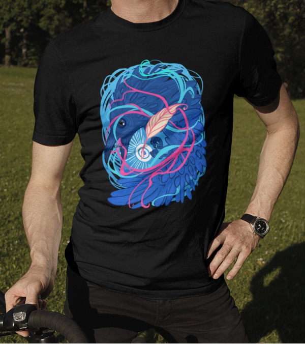 A Raven Memory Feathered Spiral T-Shirt