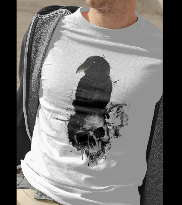 Raven And Skull Dark Gothic Aesthetic T-Shirt