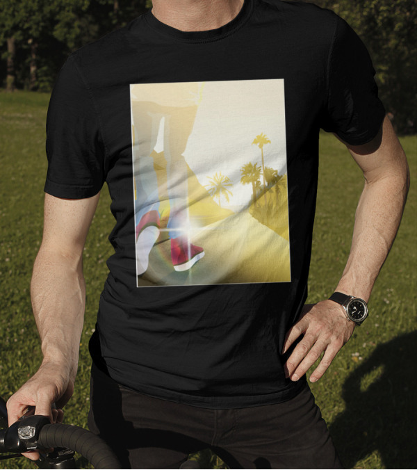 Rays Of Light Sunset Walk With Palm Trees And Red Sneakers T-Shirt