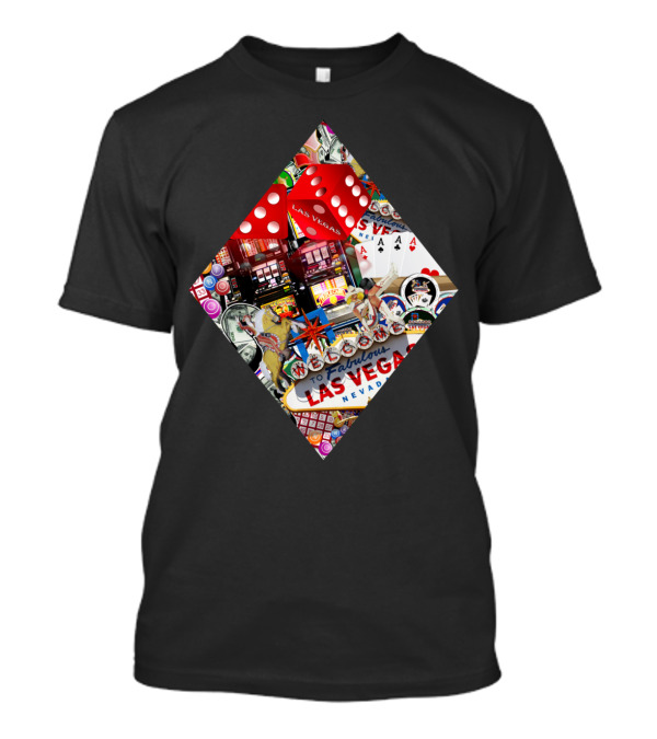 Welcome To Fabulous Las Vegas Diamond Playing Card Shape T-Shirt