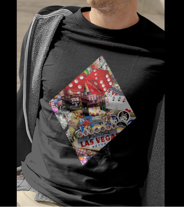 Welcome To Fabulous Las Vegas Diamond Playing Card Shape T-Shirt