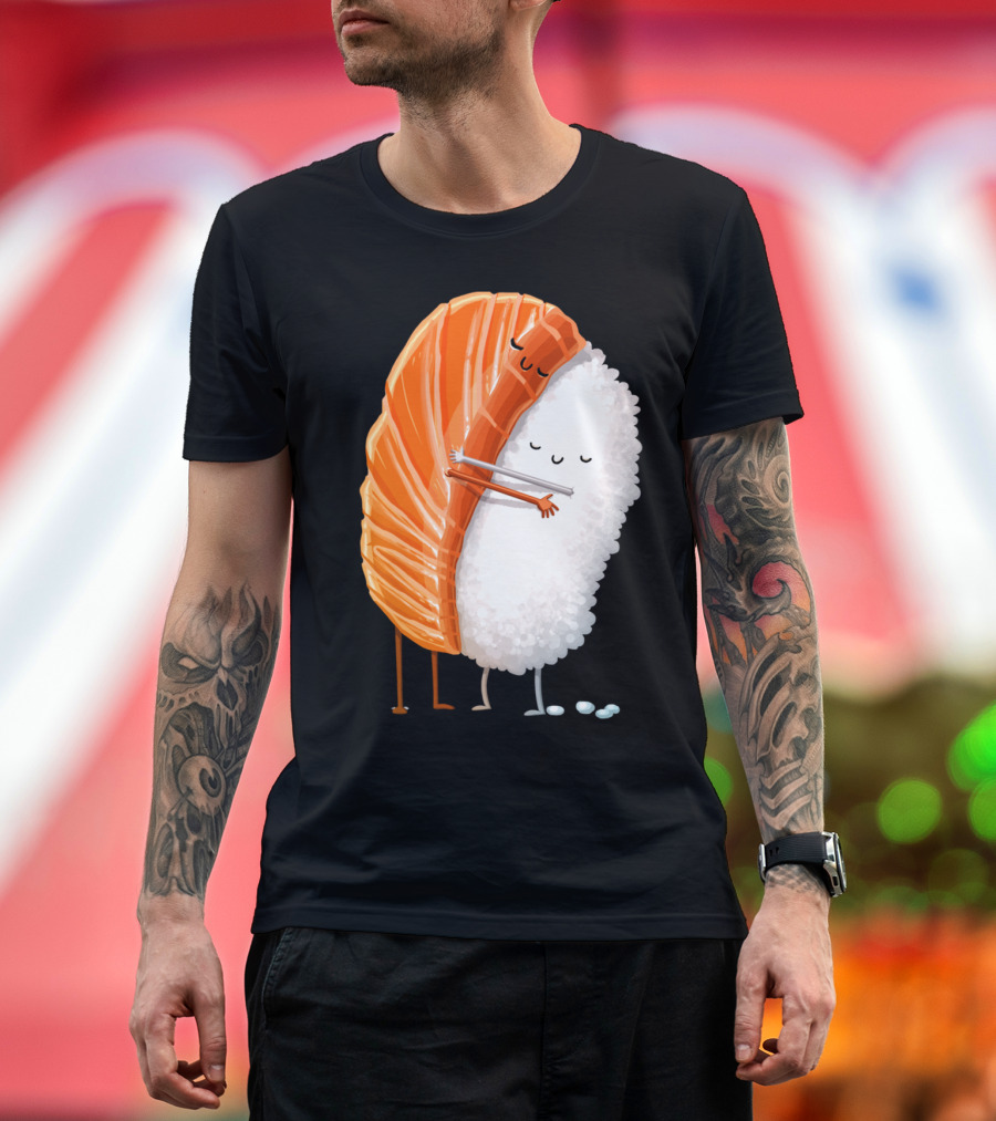 Sushi Hug Salmon Nigiri Embrace T-Shirt