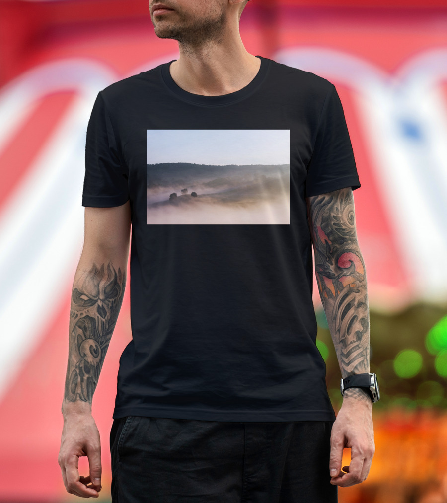 Foggy Landscape Vista Misty Hills T-Shirt