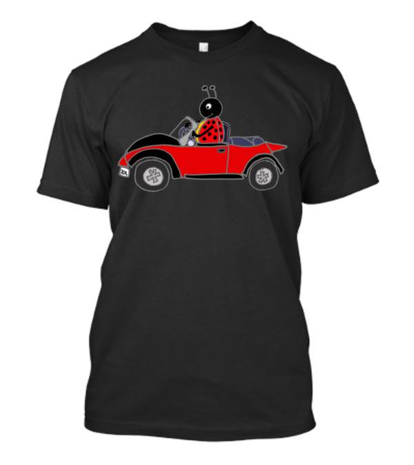 Cool Funny Ladybug Driving Convertible Bug Car T-Shirt