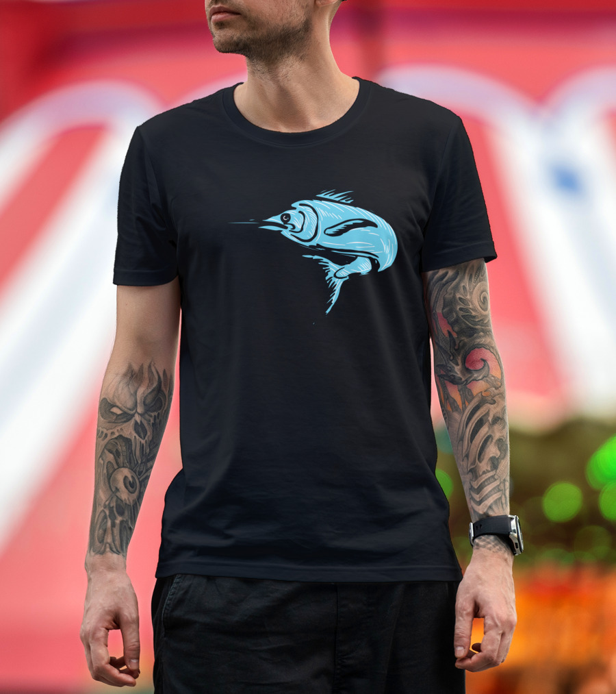 Blue Marlin Fish Jumping T-Shirt