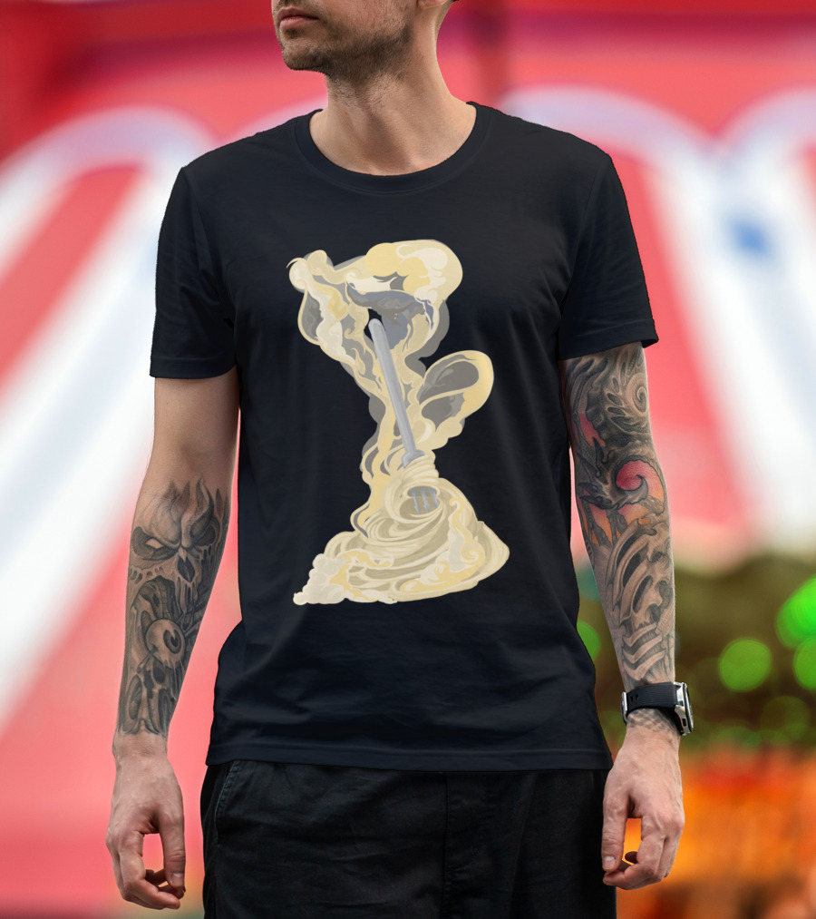 A Very Hot Noodle Galaxy of Steam with Fork Swirl T-Shirt
