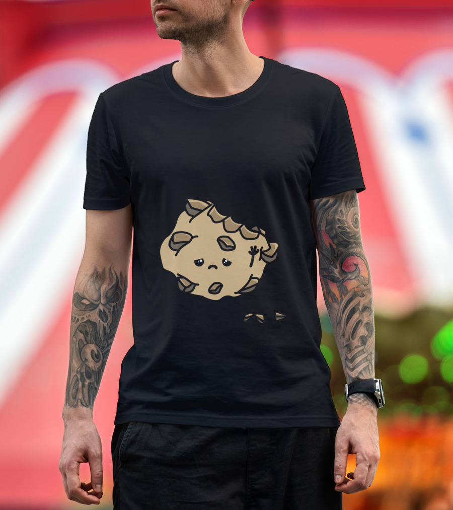FOOD Cookies Cartoon Character Sad Emotion T-Shirt