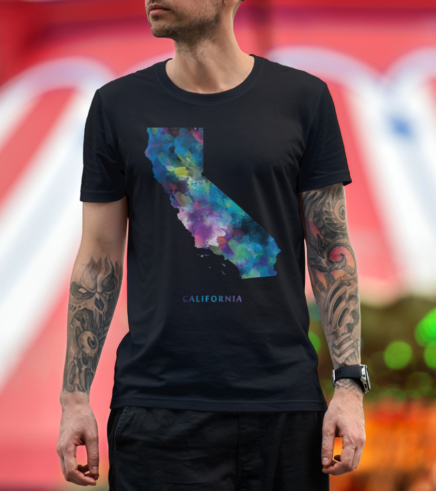 California Watercolor Map T-Shirt