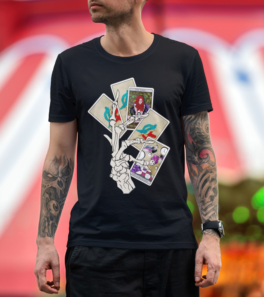 The Fool The Magician Tarot Cards Skeleton Hand Make Your Own Luck T-Shirt