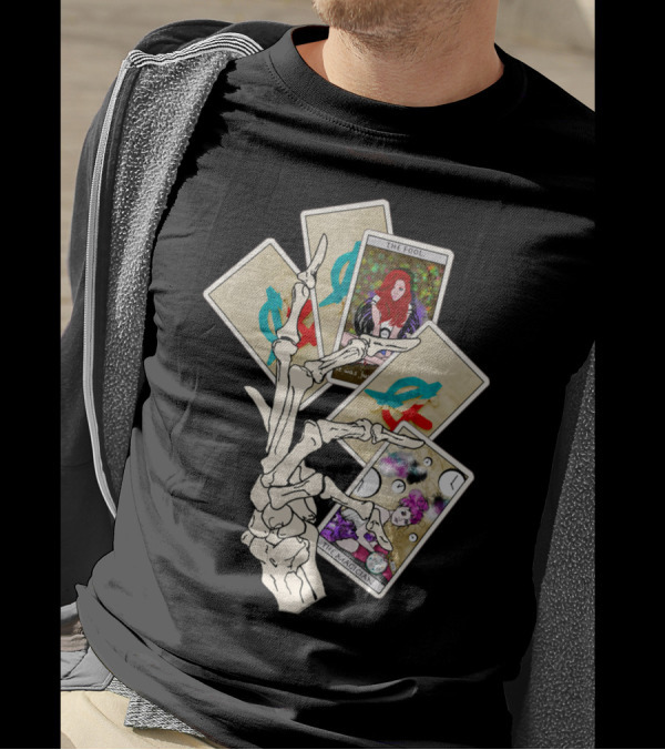 The Fool The Magician Tarot Cards Skeleton Hand Make Your Own Luck T-Shirt