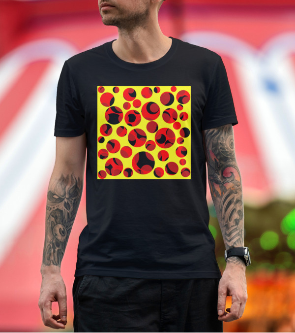 Premium T-Shirt: Swiss Cheese Red and Black Circular T-Shirt Swiss Cheese Red and Black Circular T-Shirt