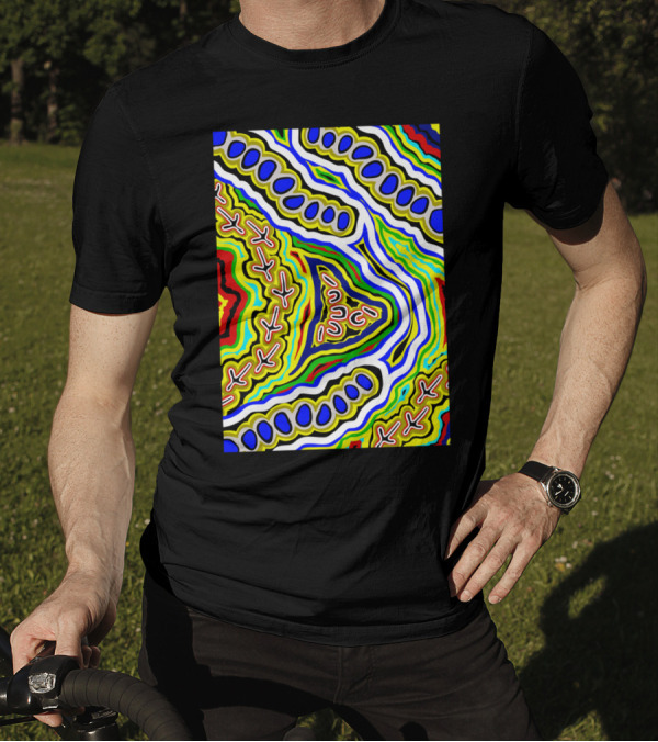 Aboriginal Art Authentic Emu Dream Vibrant Tribal T-Shirt