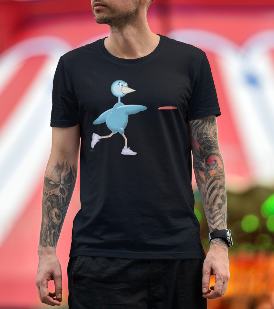 Disc Golf Bird Throwing Disc in Sneakers T-Shirt