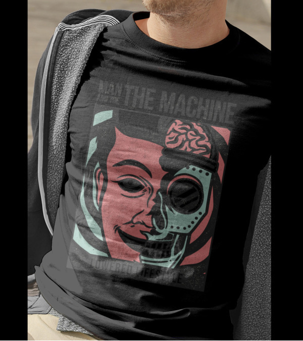 Man And The Machine Brain Mechanics Duality T-Shirt