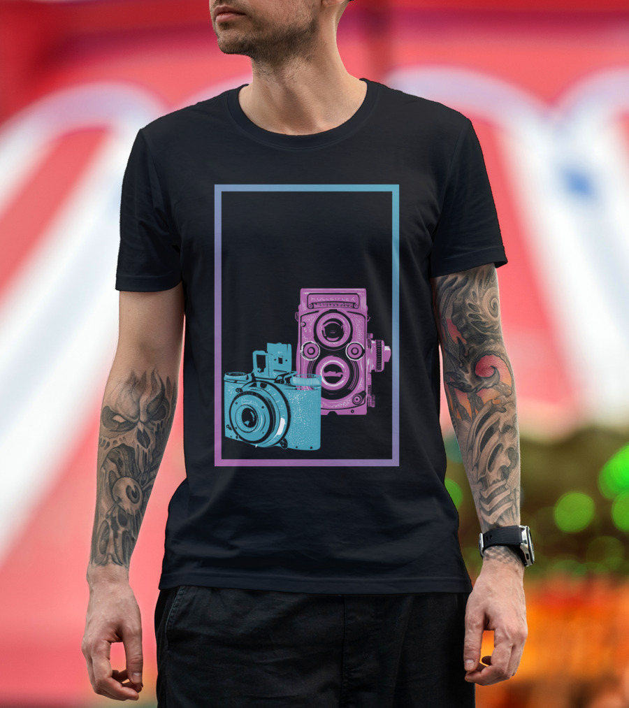 Photography Definition Multicolor Vintage Cameras T-Shirt