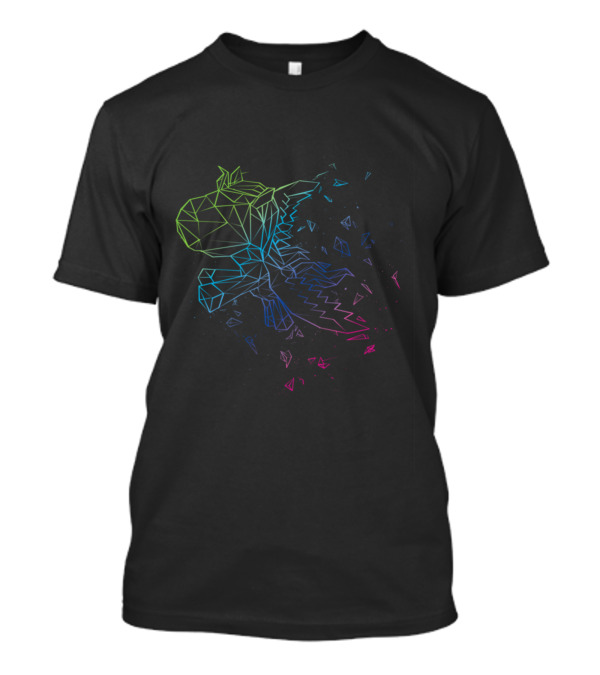 Django Poly Pony Neon Geometric Shattered Effect T-Shirt