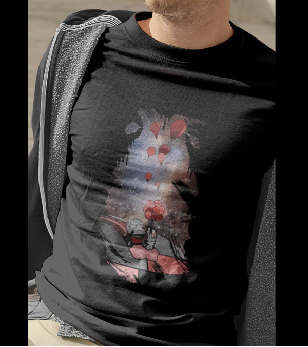 Space Journey With Red Balloons And Mystical Galaxy Dreams T-Shirt