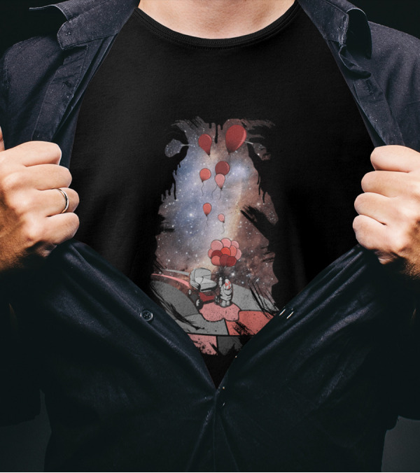 Space Journey With Red Balloons And Mystical Galaxy Dreams T-Shirt