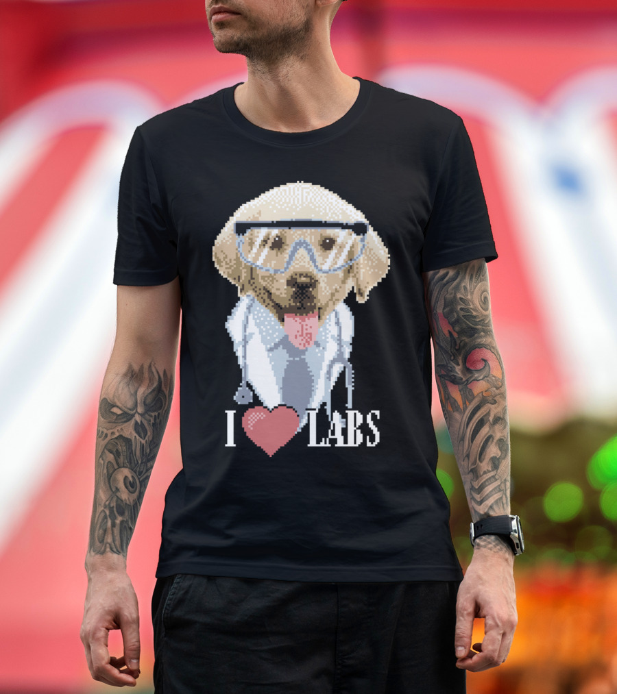 I Heart Labs Cute Dog Scientist with Goggles and Stethoscope T-Shirt