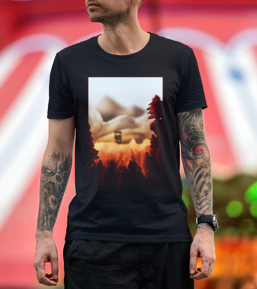 Fall Forest Scenic Mountain View Tower T-Shirt