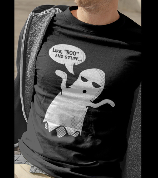Like BOO And Stuff Ghost Speech Bubble T-Shirt