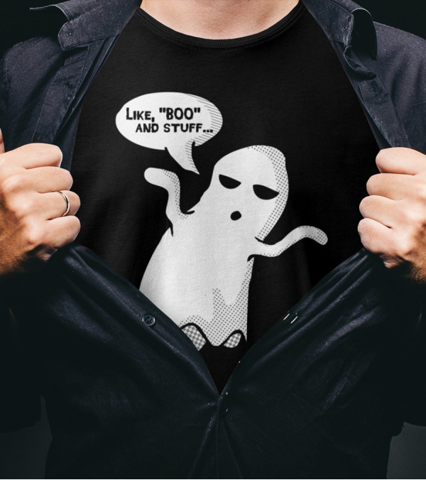 Like BOO And Stuff Ghost Speech Bubble T-Shirt