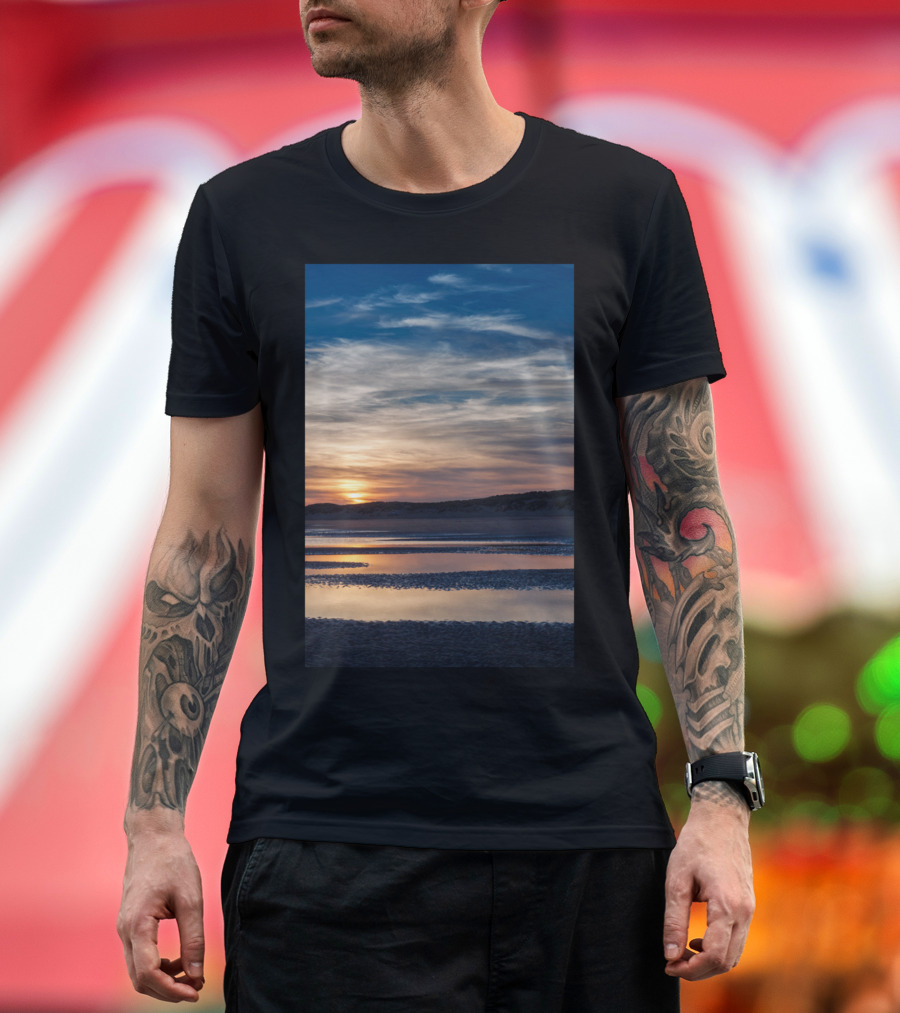 Beach Sunset Rye UK Scenic Horizon MikeM T-Shirt
