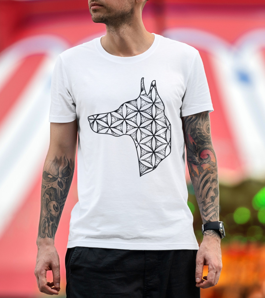 Dog Doberman Geometric T-Shirt