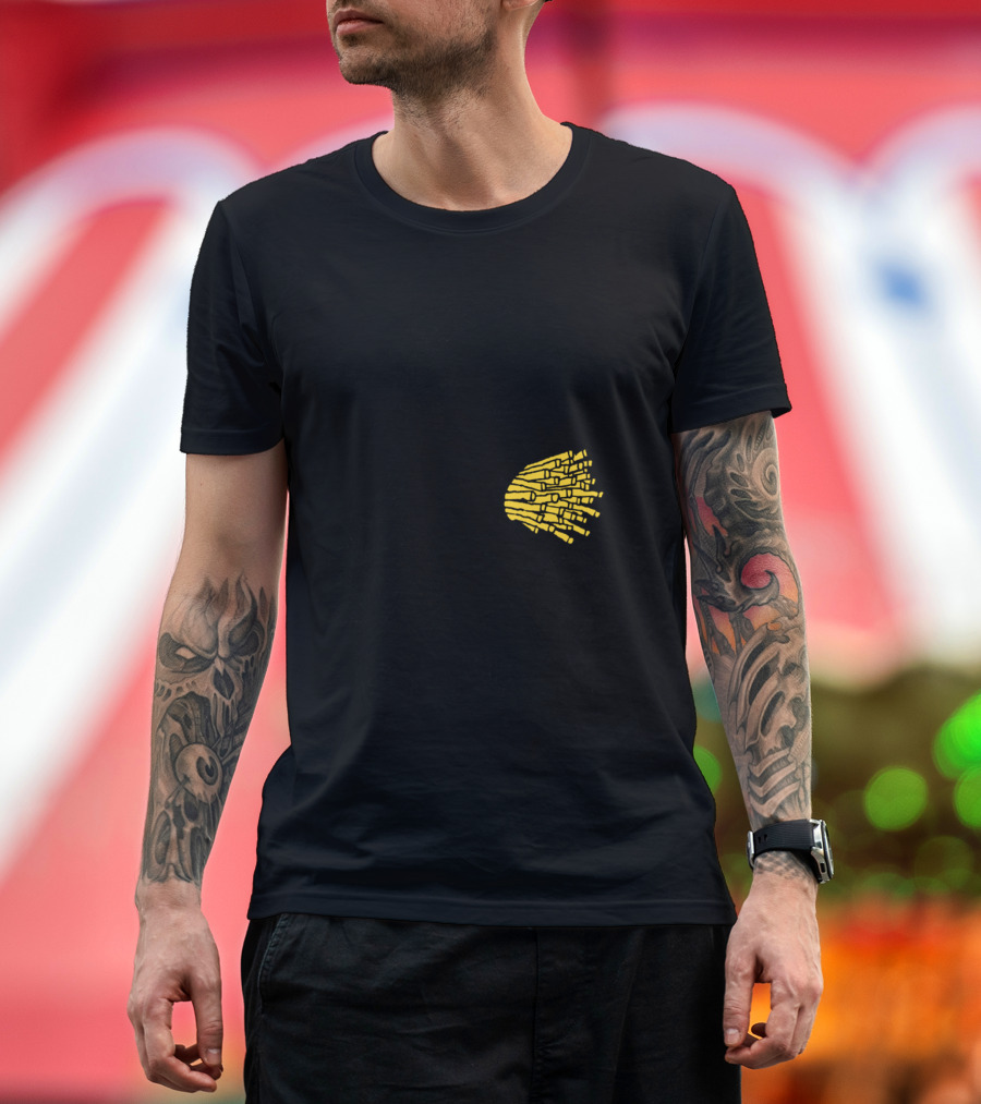 FRIES BEFORE GUYS Iconic Yellow Fry Munching Face T-Shirt