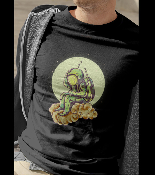 Why In The Cloud Astronaut Questioning On Floating Cloud In Space T-Shirt