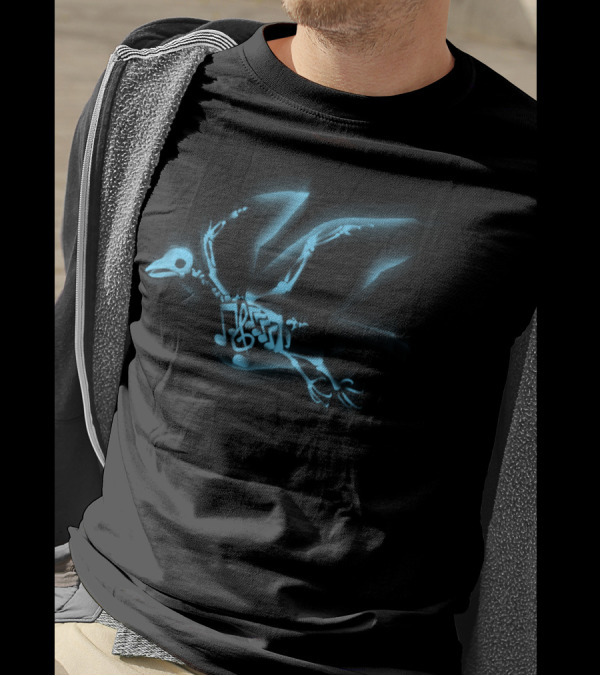 From Inside Music Notes Glowing Bird Skeleton T-Shirt