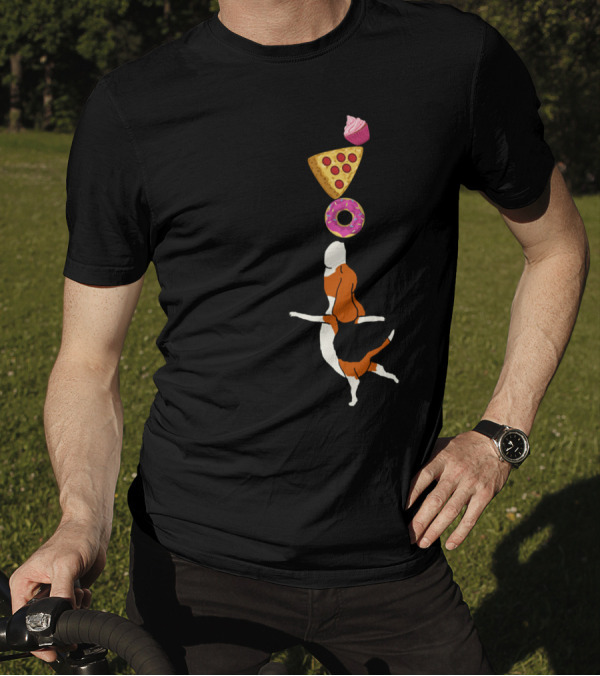 Find Your Balance Beagle With Donut Pizza And Cupcake T-Shirt