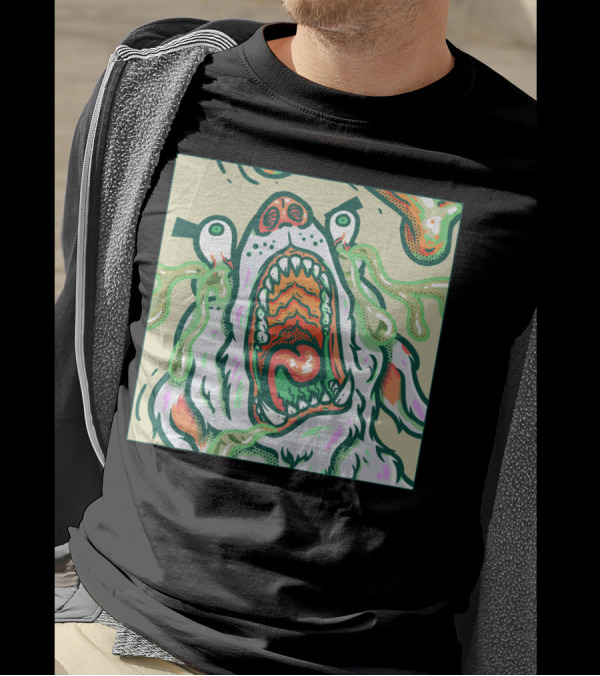 Dog In Cube Psychedelic Vomit T-Shirt
