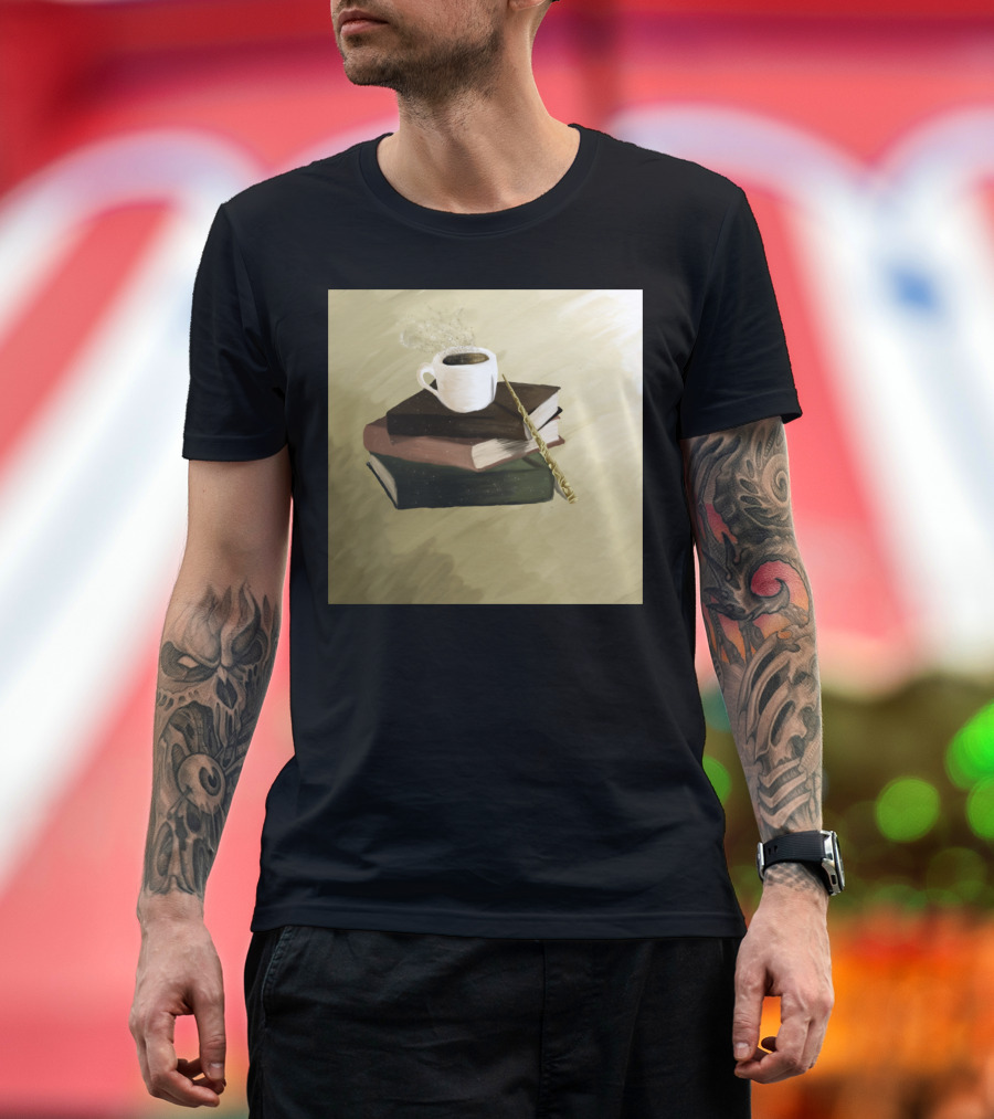 Books And Coffee With Wand T-Shirt