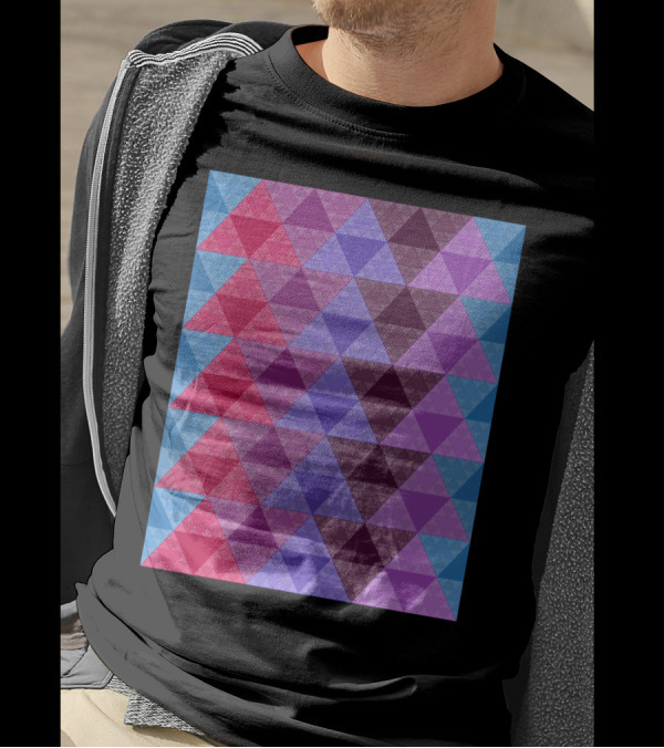Funky Multicolor Geometric Triangle Pattern Structure T-Shirt