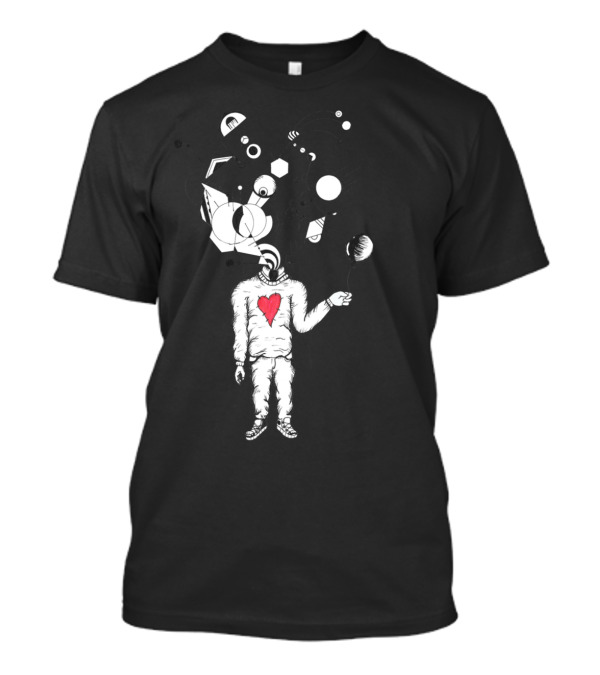 Creative Mind In A Heart Abstract Geometric Cosmic Figure T-Shirt