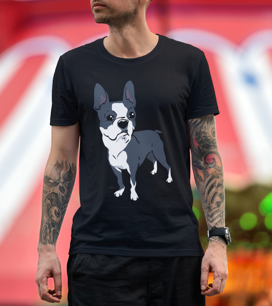 Boston Terrier Cartoon Dog T-Shirt
