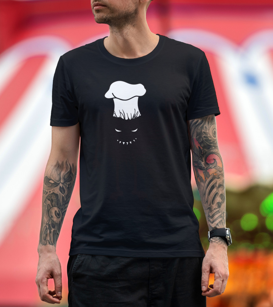 Funny Evil Chef Monster Holding Spatula T-Shirt