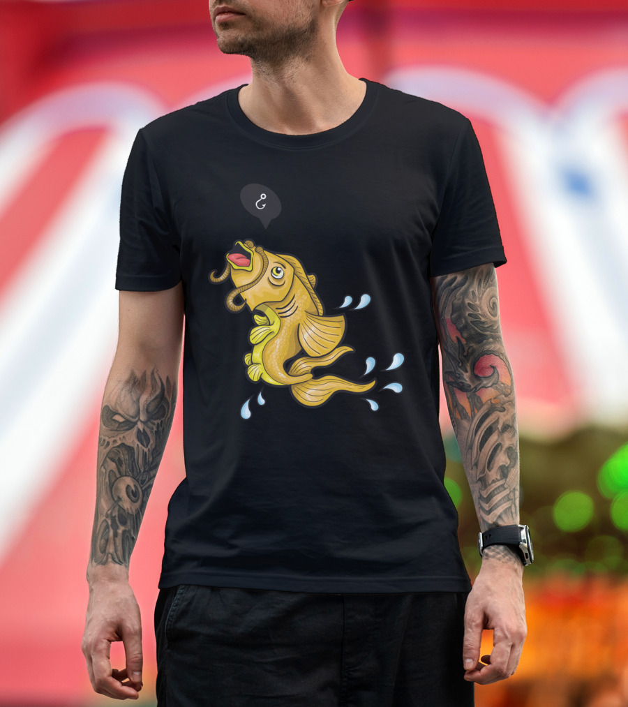 Carp with Worm and Ampersand Speech Bubble T-Shirt