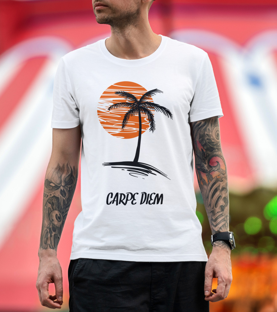 Carpe Diem Seize The Day Palm Tree Sunset T-Shirt