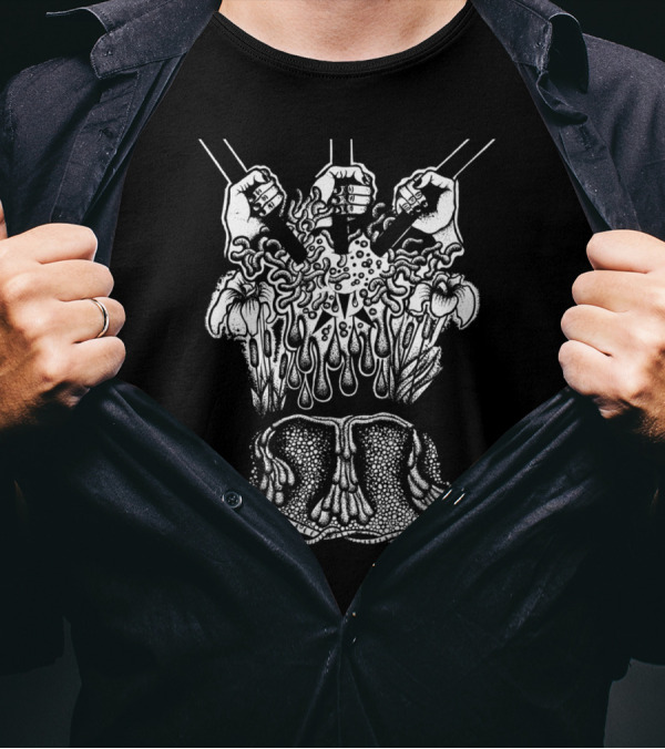 Botanical Three Of Swords Art By Marcos Mionko T-Shirt