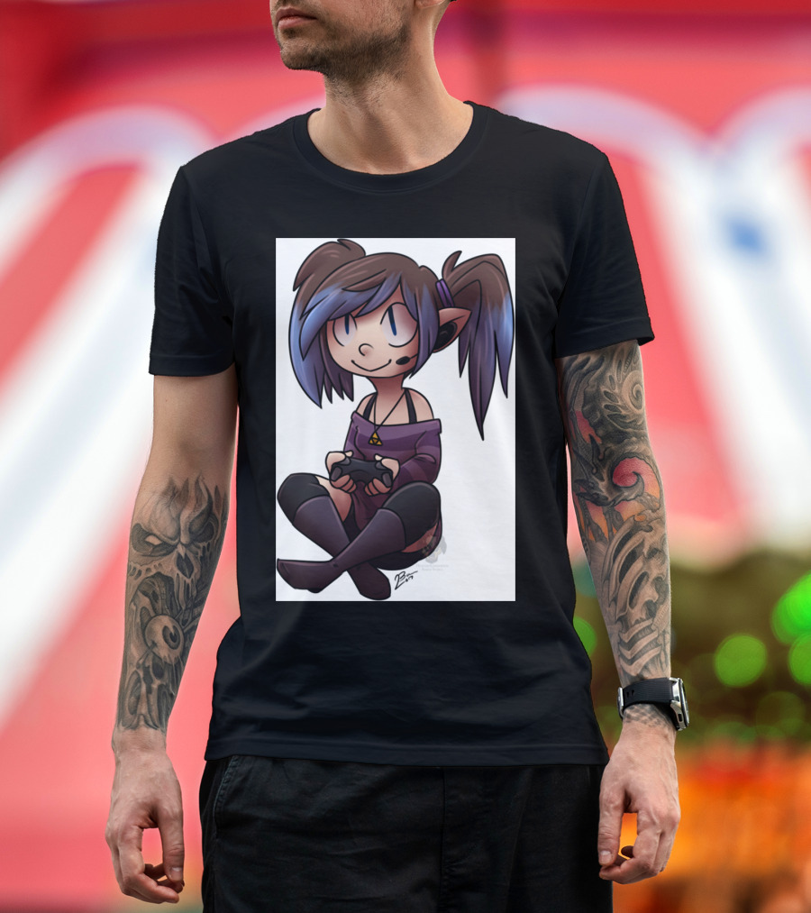 Ari Case Phone Gamer Girl with Headset and Controller T-Shirt