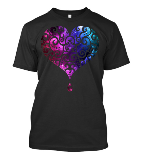 Fancy Heart Cosmic Swirl T-Shirt